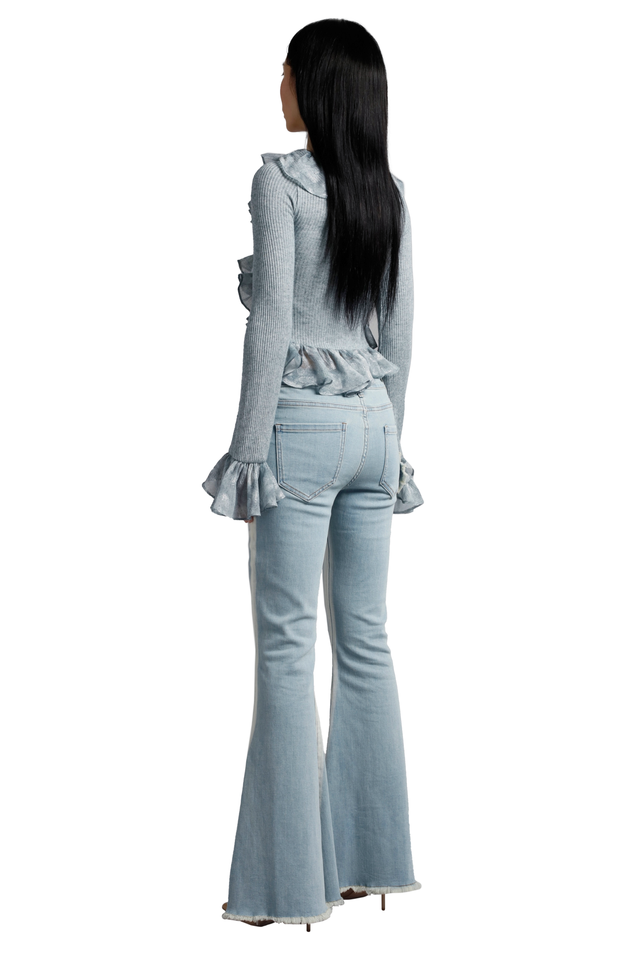 Ruffled Long Sleeve Crop Top